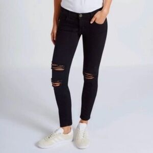 Current Elliott Stiletto Black Ripped Skinny Jeans Grunge Indie Size 28